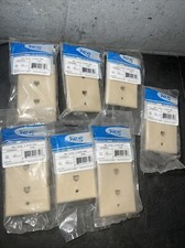 7x  ICC TELEPHONE WALL PLATE 2 VOICE 6P6C IVORY IC630S66IV RJ11 DUAL QTY 7 picture