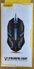 T-Wolf, V1 Colorful Light Business Office Wired Optical Mouse Stylish New picture