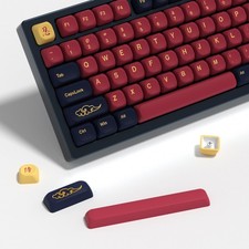 KBDiy Red Samurai Keycaps 60 Percent KOA Profile,Five Sides Dye-Sublimation P... picture
