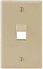 ICC Angled Faceplate with One Angled Port for EZ/HD Style in Single Gang, Ivory picture