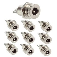 5.5 x 2.1mm DC Power Jack Socket, Threaded Female Panel Mount 2 Pin Barrel picture