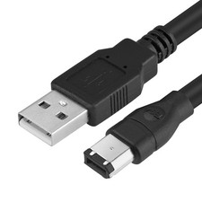 Firewire to USB Adapter Cable 6-Pin IEEE 1394 to USB 2.0 Male Converter Black picture