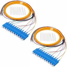 SC/UPC Fiber Optic Pigtail 1.2m 12 Strand SingleMode 9/125 ColorCoded 2 Pack picture