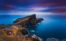 Landscape nature lighthouse sunset sea cliff clouds Custom Gaming Mat Desk picture
