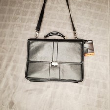 Samsonite 43120-1041 Genuine Leather Flapover Work Briefcase 15.6 Laptop Black picture