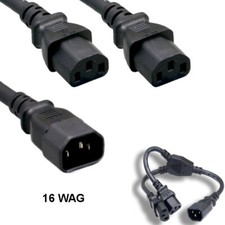 [Lot10] 6Ft Power Extension Splitter Cable IEC-60320 C14 to 2x C13 16AWG 13A/250 picture