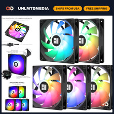 5 Pack 120mm ARGB CPU Case Cooler Fans, 4-Pin PWM Silent Cooling Fans, 1550RPM picture