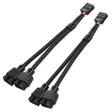 2 Pack USB Header Splitter, Motherboard USB 2.0 to Dual 9 Pin Extension for Inte picture