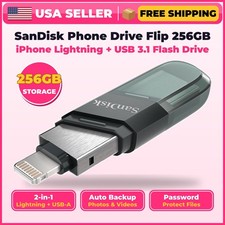 SanDisk Phone Drive Flip 256GB iPhone Lightning USB 3.1 Flash Drive SDIX90N-256G picture