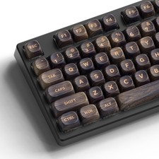 MOA Profile Wood Grain Keycaps,XVX PBT Keycaps 130pcs Retro Keycap Set for Me picture
