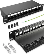 12 Port Blank Keystone Patch Panel for Rackmount &Wall Mount STP/UTP 1U10 Inch N picture