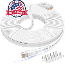Cable de internet 50 pies viene con 20 abrazaderas para cables. Cat 6 Ethernet picture
