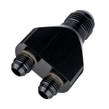 10AN Male to Parallel Exit Dual 6AN Male Y Block Fitting 10AN to 2 x 6AN picture