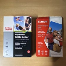 Canon Glossy Photo Paper 4x6 50 Sheets & Office Depot Gloss Inkjet 100 Sheets picture