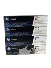 HP 130A Cyan Black Yellow Magenta LaserJet Toner Cartridge New Lot of 4 picture