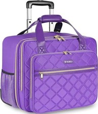 Rolling Briefcase for Women, Extra Large Rolling Laptop Bag X-Large Purple picture