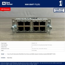 Cisco NIM-8MFT-T1/E1 8-Port T1/E1 Multiflex Trunk Voice Module-Same Day Shipping picture