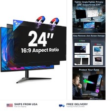 2 Pack 24 Inch Magnetic Privacy Screen Monitor 16:9 26° Protection Reusable picture