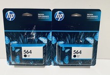 2x Sealed GENUINE HP 564 BLACK INK CARTRIDGE OEM EXP. 2022 picture