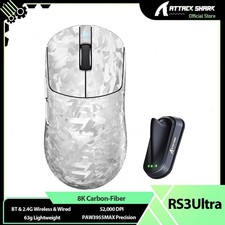 ATTACK SHARK RS3 ULTRA 8K Carbon-Fiber Wireless Gaming Mouse 52K DPI PAW3955MAX picture