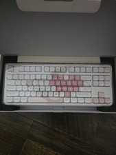 YUNZII B87 TKL Wireless Mechanical Keyboard Pink White Heart Tri-Mode QMK/VIA picture