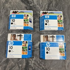 Lot Of 4 Genuine Sealed HP 10 HIGH YIELD Black C4844A Inkjet Cartridges 2009 picture