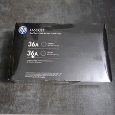 HP 36A Black LaserJet Toner Cartridge Dual Pack CB436A Genuine OEM Sealed picture