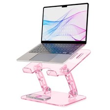 Pink Acrylic Adjustable Laptop Stand,Adjustable Height Foldable Laptop Riser ... picture