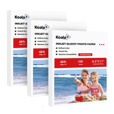 300 Sheets Koala Photo Paper 8.5 x 11 Glossy 48lb Inkjet Printer Epsn. HP Canon picture
