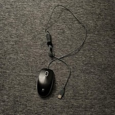 Logitech M-U0026 Wired Optical USB Mouse Black 3-Button Scroll Wheel PC Laptop picture