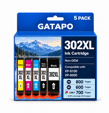 302XL 5PK BK/PBK/C/M/Y With Chip Compatible Ink Cartridge for XP-6000 XP-6100 picture