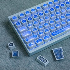 136 Keys PBT Keycaps Cherry Profile Shine Through Set Fit Mechanical Keyboard picture