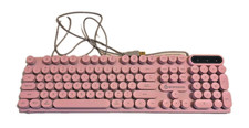 Pink Retro Mechanical Keyboard and Mouse. Typewriter Style AS IS - UNTESTED picture