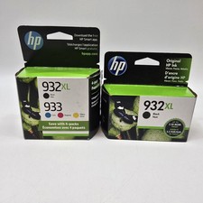 HP 932XL 933 Cyan/Black/Magenta/Yellow Ink Cartridge, 932 XL Single Lot picture