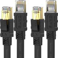 Cat 8 Ethernet Cable 10FT 2 Pack, High Speed 40Gbps 2000Mhz Flat picture