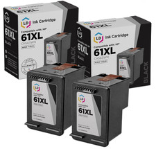 LD Reman Replacement Ink Cartridges for HP CH563WN (HP 61XL) HY Black 2pk picture