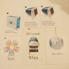 6 Vintage 1999 Apple iMac  Mouse G3 Promotional Sales Brochure Booklets 3x5 4x6 picture