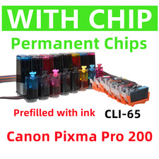 Refillable CIS CISS ink system Canon Pixma Pro 200 Pro 200S Printer cli-65 ink picture