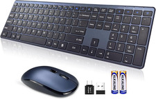 Wireless Keyboard and Mouse Combo,2.4G USB-A/Type-C Ultra Slim Quiet Full Size M picture