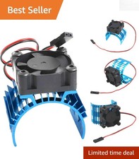 Lightweight Blue Alloy Heatsink & Fan Combo for 1/10 RC Motor Cooling - 540/3650 picture