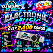 ELECTRONIC MUSIC OVER 2,400 IN THE 32GB USB DRIVE. GOOD FOR DJ AND PARTY picture