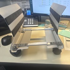 Metal CPU Stand Silver Black Adjustable Width with Wheels picture