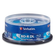 Verbatim 25 Pack 8X Blu Ray BD R Double Layer Discs 50GB Storage Archival Life picture