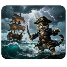 Pirate Cat with Sword Mouse Pad 9.5