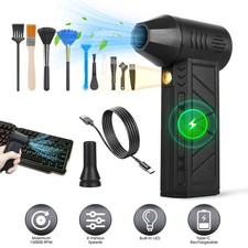 Compressed Air Duster w/ LED Light for PC Keyboard Cleaning Cordless Air Blower picture