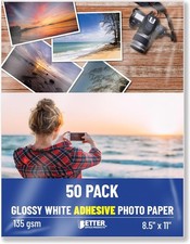 Papel Fotografico Autoadhesivo Brillante 8.5 x 11 Pulgadas 50 Hojas Tamano Carta picture