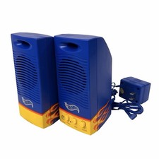 Hot Wheels Amplified Multimedia A/V Computer Speakers Vintage 90s 1999 Patriot picture