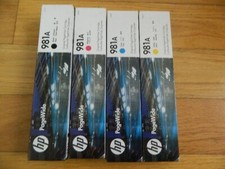 2023/2 GENUINE SET 4 HP 981A CARTRIDGE J3M68A-J3M71A PageWide Enterprise 556 586 picture