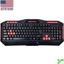Ares E1 Spill Resistant Gaming Keyboard Full Size w/ Multimedia Keys + Num Pad picture