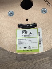 Cat 6 1000ft Solid Bare Copper Foil Shielded Plenum 550 Mhz F/UTP Cable Black picture